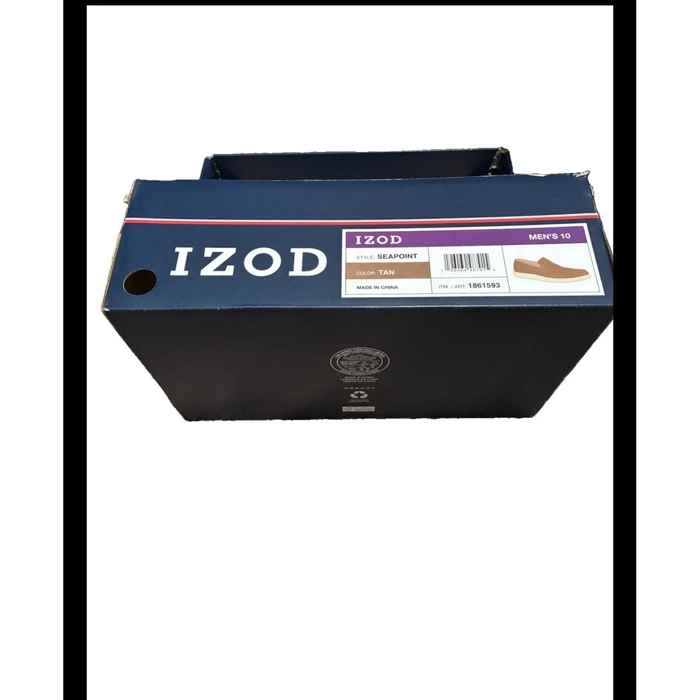 IZOD Seapoint Mens Tan Memory Foam Slip On Loafers Shoes 1861593